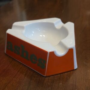 Orange and White Ashtray